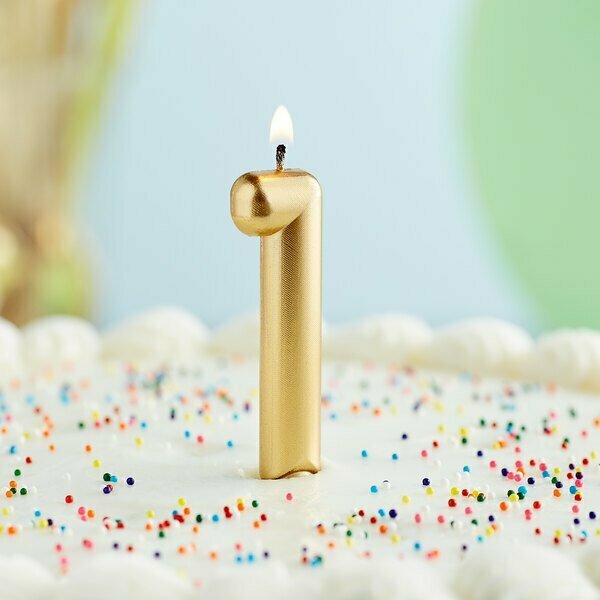 Creative Converting 339954 3in Gold in1in Candle 286BCNDLGD1